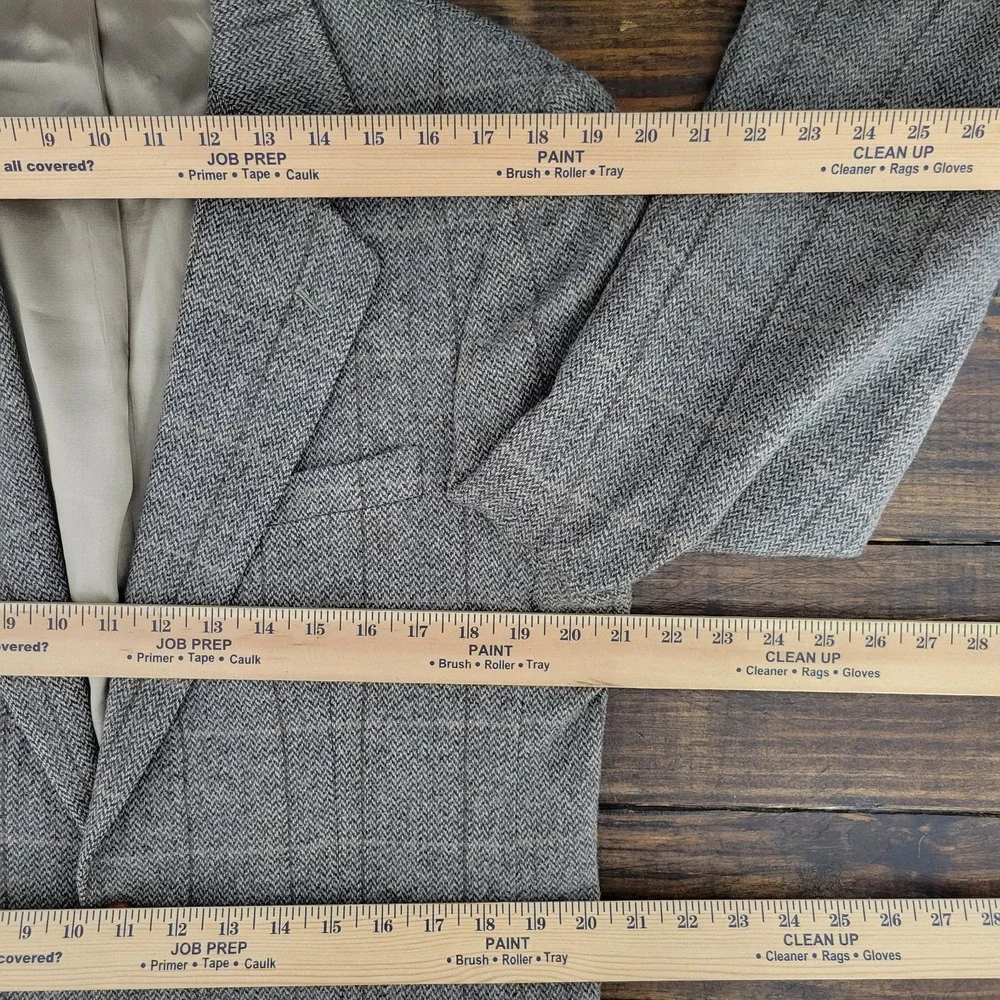 Men's Tweed Style Sport Coat Blazer‎ Two Button Herringbone Plaid Wool Size 40R